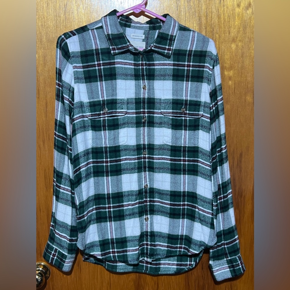 American Eagle Outfitters Flannel Shirt Classic Fit Size Medium Like New